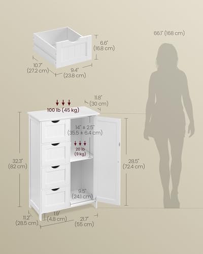 VASAGLE Storage Cabinet with Drawers view 5