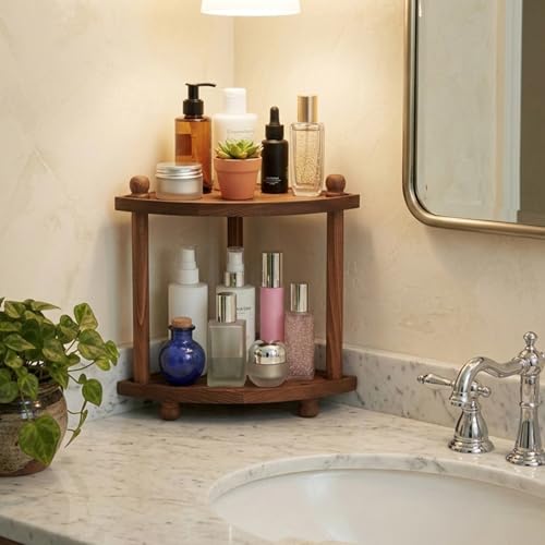 Corner Bathroom Counter Organizer 2-Tier view 2