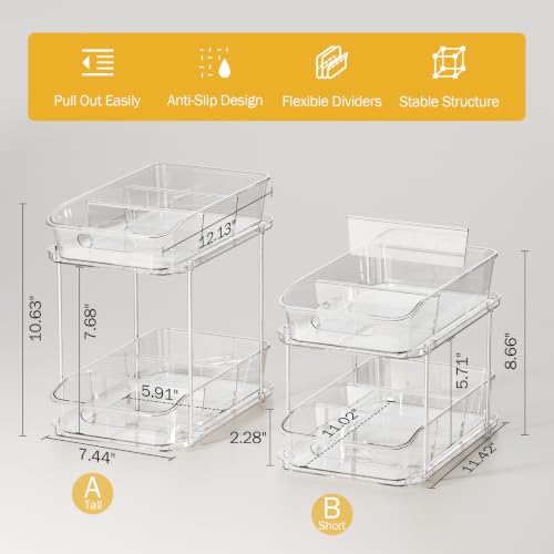 Delamu 2 Sets 2-Tier Clear view 2