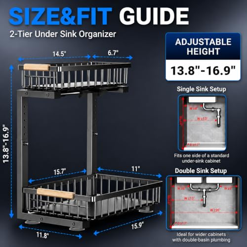GeeBom Under Sink Organizer Pull view 2