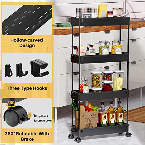 SPACEKEEPER Slim Rolling Storage Cart view 3