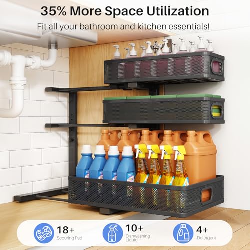 Under Sink Organizer 2-Pack 3-Tier view 4