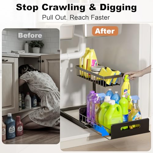 REALINN Under Sink Organizer L-Shaped view 4